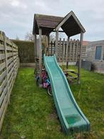 Gratis af te halen: Houten speelhuisje met glijbaan, Kinderen en Baby's, Speelgoed | Buiten | Speeltoestellen, Ophalen, Gebruikt