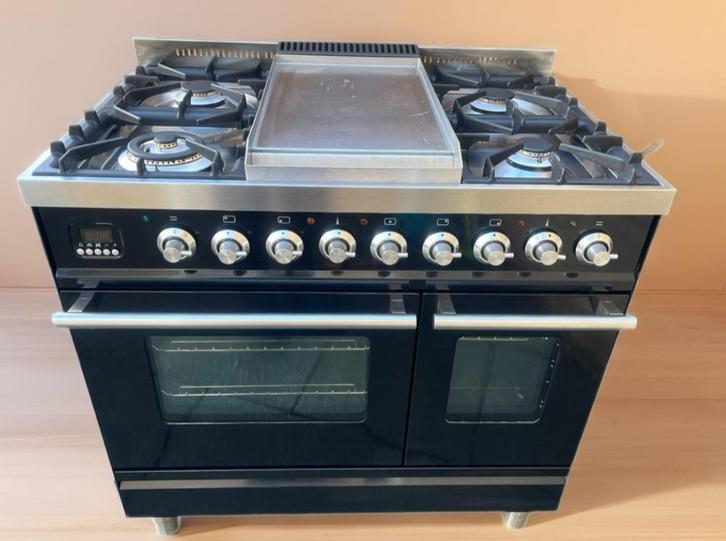 Boretti gasfornuis met dubbele oven, Electroménager, Cuisinières, Utilisé, Encastré, 5 zones de cuisson ou plus, 60 cm ou plus