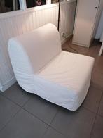 slaapbank/fauteuil 1 persoon, Ophalen, Zo goed als nieuw, Eenpersoons, Crème