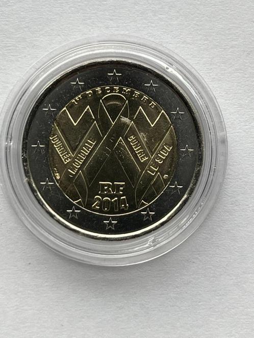 Frankrijk 2 euro muntstuk 2015 - Wereld Aids Dag, Postzegels en Munten, Munten | Europa | Euromunten, Losse munt, 2 euro, Frankrijk
