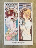 Alphonse Mucha print op vinyl canvas primavera pluma poster, Ophalen, Rechthoekig Staand, Zo goed als nieuw, Canvas of Doek