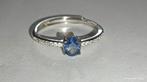 Verstelbare sterling zilveren ring met blauwe saffier, Blauw, Nieuw, Ophalen of Verzenden, Met edelsteen