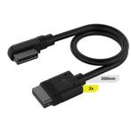 iCUE LINK Kabel, 2x 200mm met 90 connectoren, Zwart, Ophalen of Verzenden, Nieuw