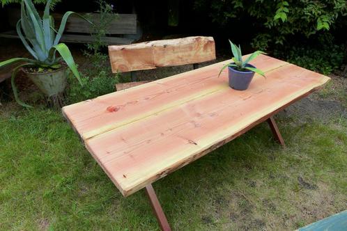 prachtige grote boomstam tuintafel 220 cm, Tuin en Terras, Tuintafels, Nieuw, Rechthoekig, Hout, Ophalen