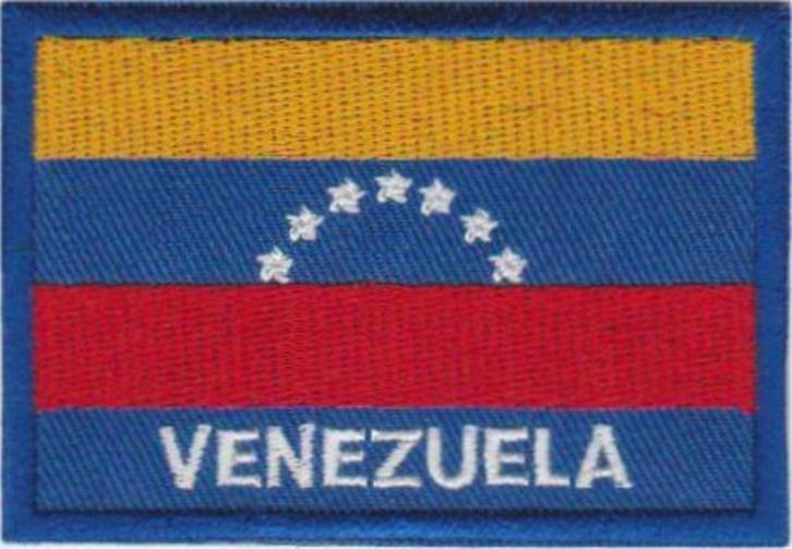 Venezuela vlag stoffen opstrijk patch embleem, Diversen, Vlaggen en Wimpels, Nieuw, Verzenden