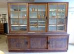 grote oude buffet school museum winkel vitrine  kast, Huis en Inrichting, Kasten | Vitrinekasten, Ophalen, 200 cm of meer, Vintage brocante rustiek