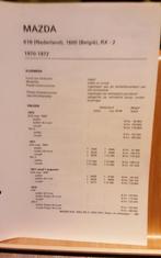 Mazda 616 1600 rx2 technische fiche, Boeken, Auto's | Boeken, Mazda, Ophalen of Verzenden