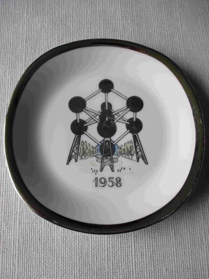 Expo 1958 Atomium Brussel souvenier bordje, Verzamelen, Retro, Huis en Inrichting, Ophalen of Verzenden