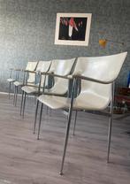 4 vintage leather Chairs for Fasem by Vegni & Gualtierotti, Gebruikt, Metaal, Vintage, Ophalen of Verzenden