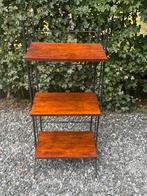 Vintage metalen rek met houten leggers, Ophalen, Zo goed als nieuw