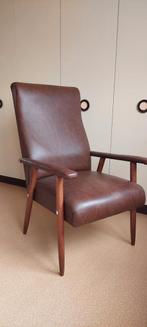Fauteuil vintage en cuir marron, Maison & Meubles, Fauteuils, Enlèvement, Utilisé