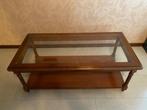 Kersenlare salontafel met glas, Huis en Inrichting, Ophalen, Kersenhout, 100 tot 150 cm, 50 tot 100 cm