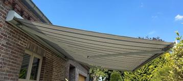 Zonnescherm met knikarmen, merk: Winsol 4.5m x  3.5m, À bras articulé, Enlèvement, 450 cm ou plus, Électrique