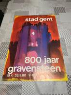 Vintage Poster Stad Gent, 800 jaar Gravensteen, Verzamelen, Deurposter of groter, Ophalen of Verzenden, Reclame, Rechthoekig Staand