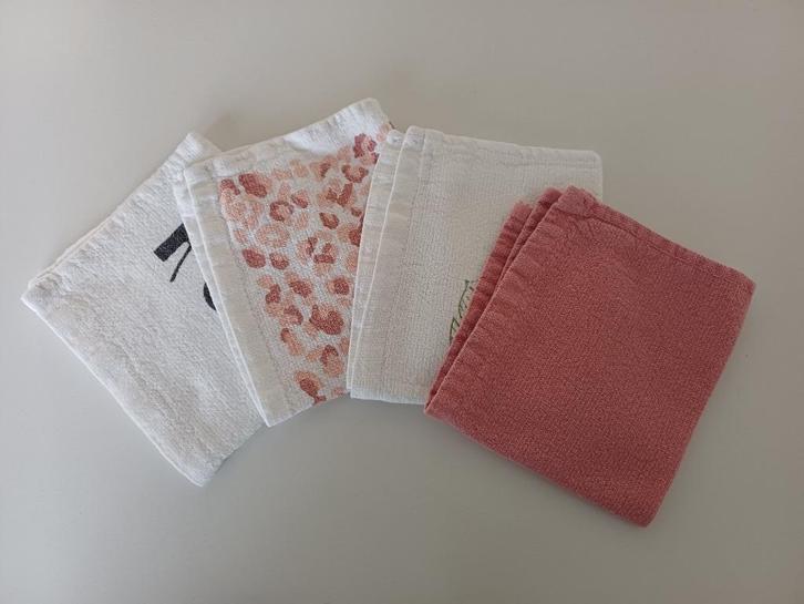 4 spuugdoekjes / mondoekjes Kruitvat, Kinderen en Baby's, Babyvoeding en Toebehoren, Gebruikt, Overige typen, Ophalen of Verzenden