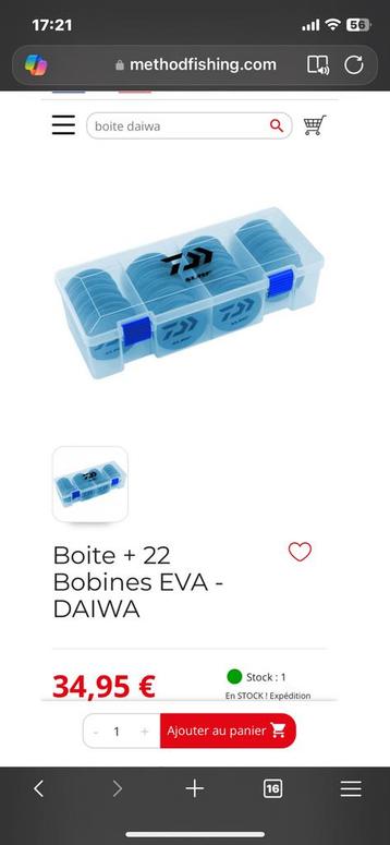 Doos + 22 EVA-spoelen - DAIWA beschikbaar voor biedingen