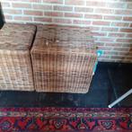 rieten bijzettafels, Ophalen, Gebruikt, Vierkant, 55 tot 75 cm