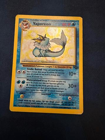 Vaporeon holo #12 - Jungle set disponible aux enchères