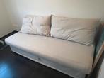 Slaapbank Ikea met grote kussens en opbergruimte, Huis en Inrichting, Ophalen, Beige, Tweepersoons, 140 cm