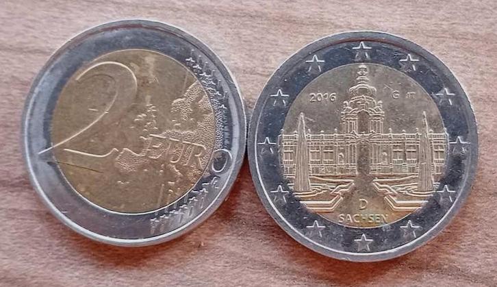 2 euro Duitsland 2016 (Sachsen – Zwinger in Dresden), Timbres & Monnaies, Monnaies | Europe | Monnaies euro, Monnaie en vrac, 2 euros