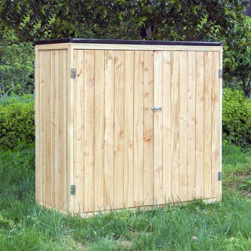 Houten tuinkast Naturel | 2 deuren | 136 x 58 x 127 cm, Tuin en Terras, Tuinmeubel-accessoires, Nieuw, Ophalen of Verzenden