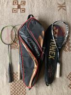 Badmintonset + Squashracket in perfecte staat, Sports & Fitness, Badminton, Comme neuf, Enlèvement ou Envoi