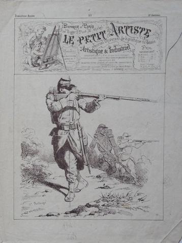 Hippolyte Bellangé litho "Le Petite Artiste." tekenmethode   beschikbaar voor biedingen