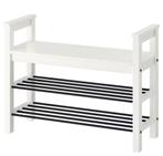 HEMNES Banc avec étagère à chaussures, blanc, 85x32x65 cm, Maison & Meubles, Armoires | Étagères à chaussures, Comme neuf, Enlèvement