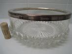 Glazen schaal in geslepen glas, gegalvaniseerd zilver beslag, Antiek en Kunst, Ophalen of Verzenden
