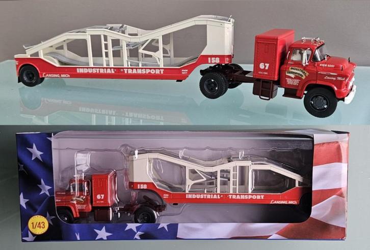 Chevrolet 9100 LCF autodrager Amerikaanse oplegger 1:43, Hobby en Vrije tijd, Modelauto's | 1:43, Nieuw, Bus of Vrachtwagen, Overige merken