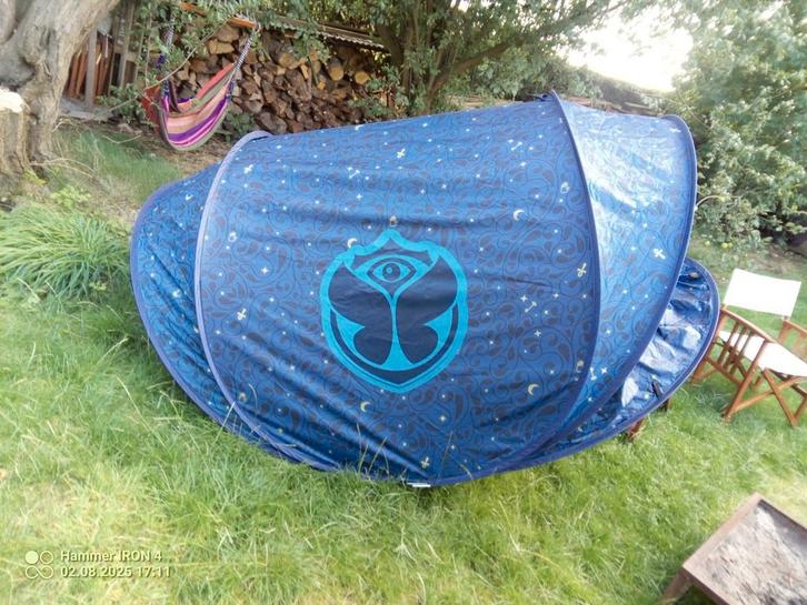 Tenten tomorrowland blauw of bordeaux, Caravans en Kamperen, Tenten, Zo goed als nieuw, Ophalen