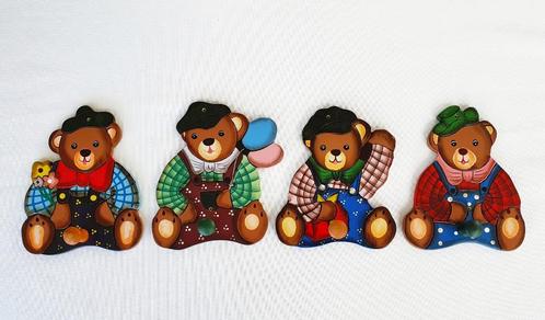 4 Leuke kapstokjes met berenfiguurtjes, Huis en Inrichting, Woonaccessoires | Kapstokken, Zo goed als nieuw, Kinderkapstok, Hout