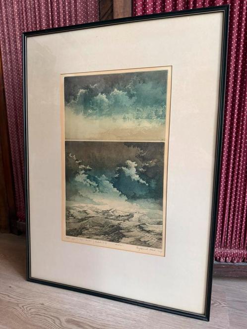 Grote ets Poolse kunstenaar Krzysztof Wieczorek (45-21) 1985, Antiek en Kunst, Kunst | Etsen en Gravures, Ophalen