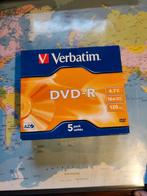 DVD-R - Verbatim (5 stuks/doos-1 doos-ongeopend), Computers en Software, Nieuw, Dvd, Verbatim, Verzenden
