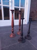 4 grote hoge kandelaars (samen 25 euro), Huis en Inrichting, Ophalen, Zo goed als nieuw, Kandelaar, Hout