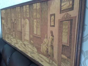 Vintage gobelin schilderij  beschikbaar voor biedingen