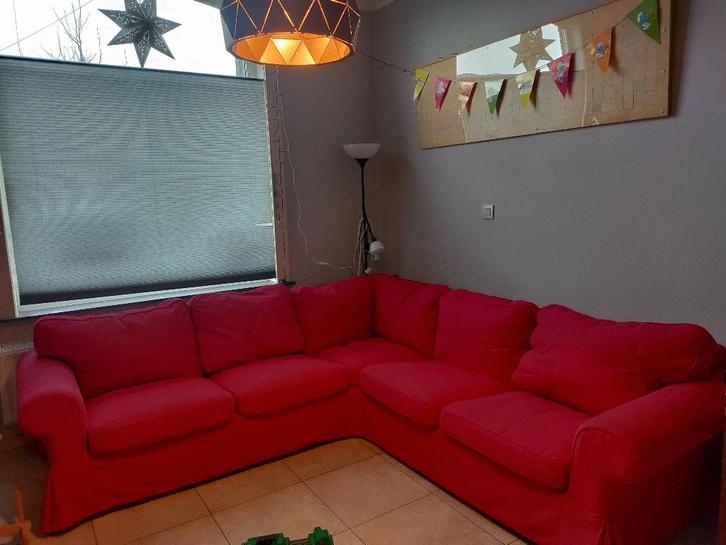 Ikea Ektorp hoekzetel met verwisselbare hoes, Huis en Inrichting, Zetels | Zetels, Gebruikt, Hoekbank, Vierpersoons of meer, 200 tot 250 cm