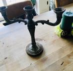 Mooie nostalgische metalen kandelaar, Ophalen, Gebruikt, Kandelaar, 25 tot 50 cm