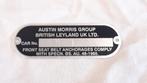 Mini plaque d'identification Austin Morris Chassis Classic, Enlèvement, Neuf, Austin