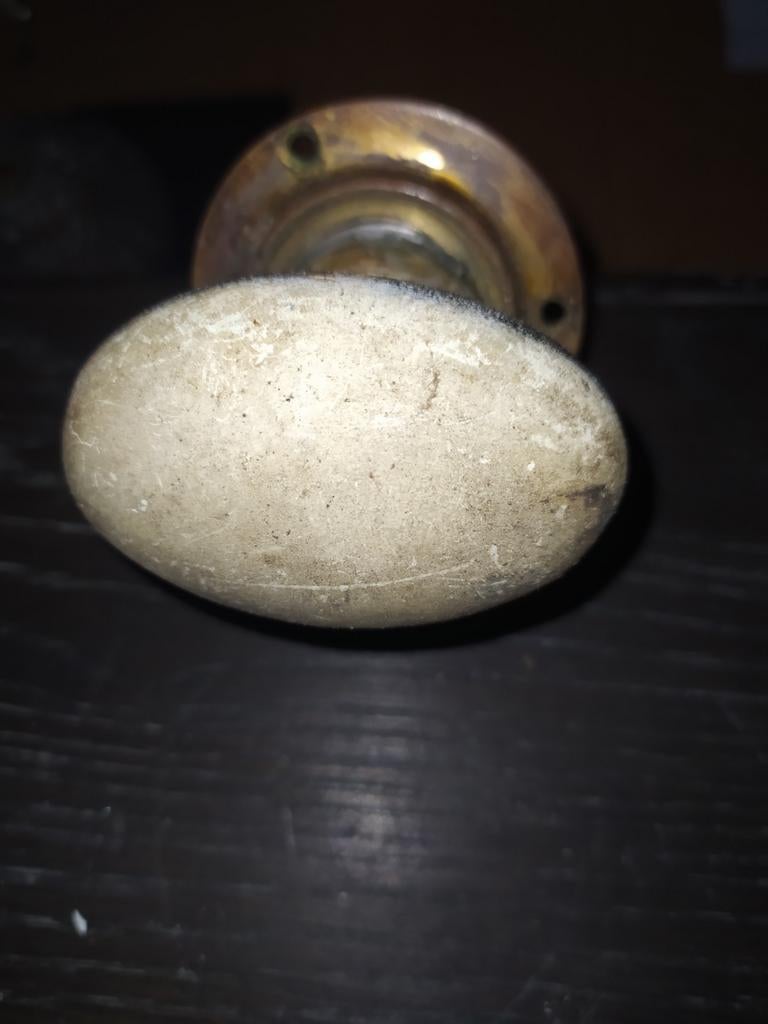 Poignée de porte entièrement en ivoire antique, avec coque e, Antiquités & Art, Enlèvement ou Envoi