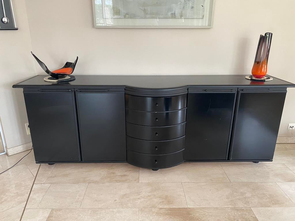 Design zwarte dressoir, Huis en Inrichting, Kasten | Dressoirs, Ophalen, Gebruikt