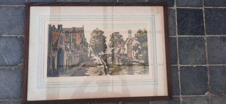 Ets R Hebbelincnk Brugge, Antiek en Kunst, Kunst | Tekeningen en Fotografie, Ophalen