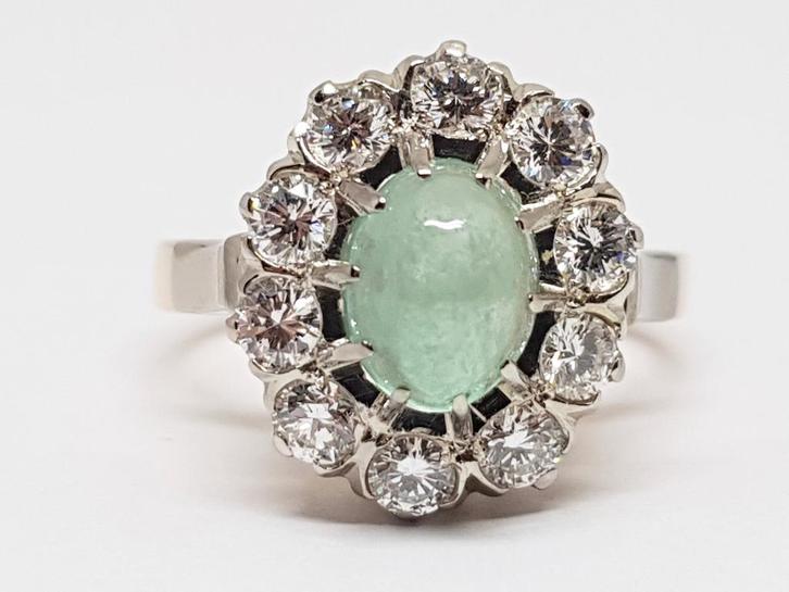 Diamant Smaragd Ring 3.00ct., Bijoux, Sacs & Beauté, Bagues, Neuf, Femme, 17 à 18, Or, Or, Avec pierre précieuse, Enlèvement ou Envoi