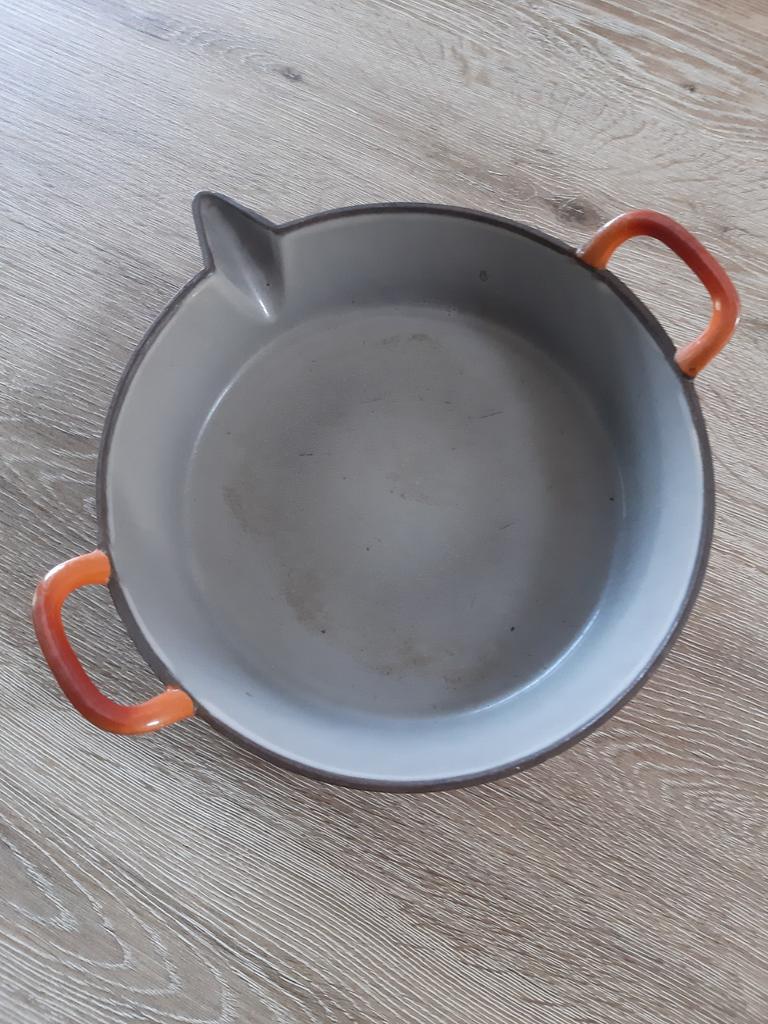 Poêle en fonte émaillée, Enlèvement ou Envoi, Utilisé, Poêle à frire ou Sauteuse, Fonte