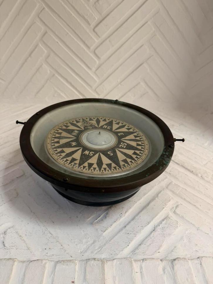 Boussole marine ancienne authentique, Collections, Marine, Utilisé, Autres types, Enlèvement