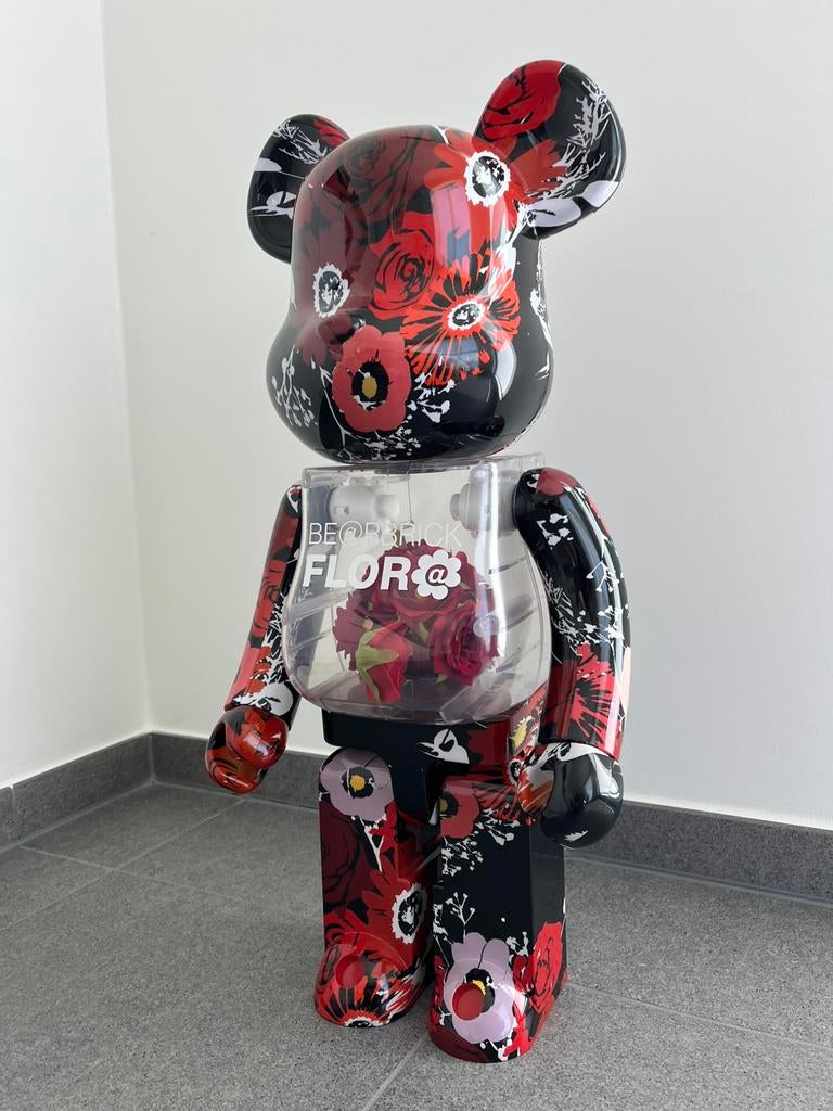 Bearbrick FLOR@ 1000% — Jouet Medicom — avec boîte — rare, Antiquités & Art, Art | Objets design, Enlèvement ou Envoi