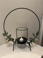 Mooie kandelaar/theelichthouder incl theelichtje op batterij, Ophalen, Zwart, Zo goed als nieuw, Metaal