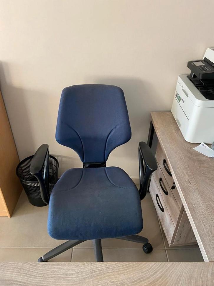 Bureaustoel - ergonomisch, Huis en Inrichting, Bureaustoelen, Gebruikt, Bureaustoel, Blauw, Ergonomisch, Ophalen