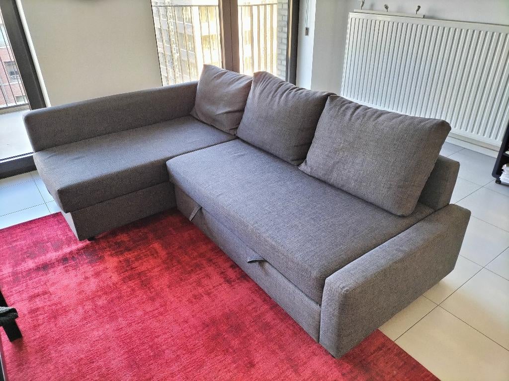 Slaapzetel Friheten Ikea grijs, Ophalen, Gebruikt, 125 tot 150 cm, Driepersoons