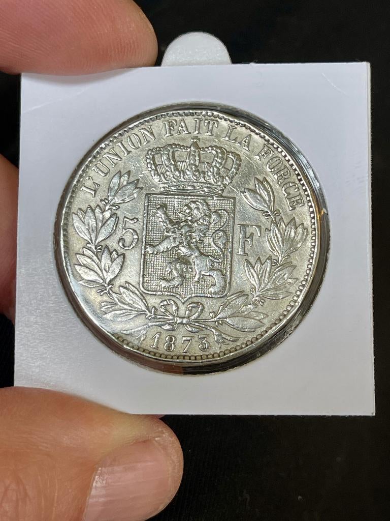 Belgique 5 francs 1873, Timbres & Monnaies, Monnaies | Europe | Monnaies non-euro, Monnaie en vrac, Belgique, Argent, Enlèvement